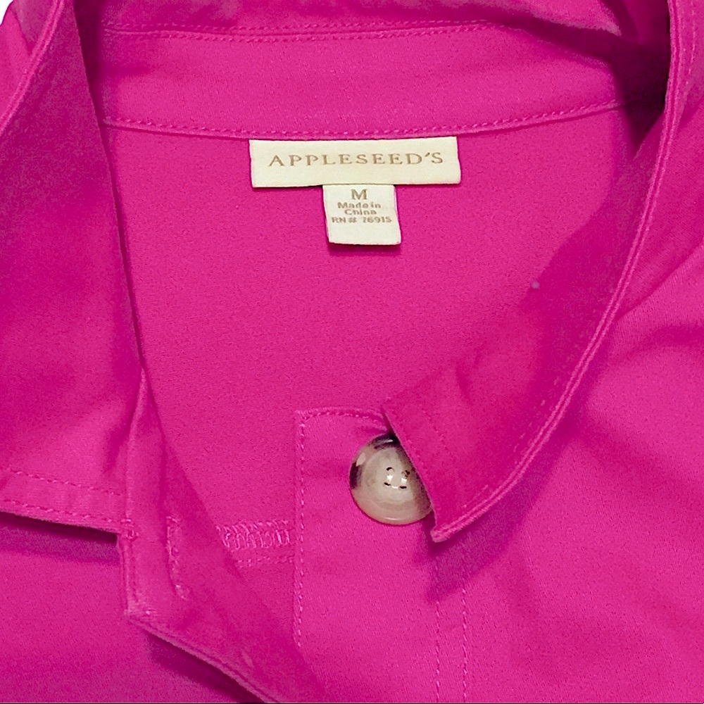 Stylish Pink Utility Button Down, Comfy Lightweight Jacket, By Appleseed Blair - Picture 6 of 15